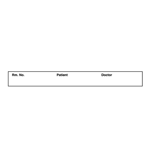 Nevs Printed Chart Tape - Rm No Patient Doctor 1/2 White w/Black, PK6 NT-500-WHITE - main